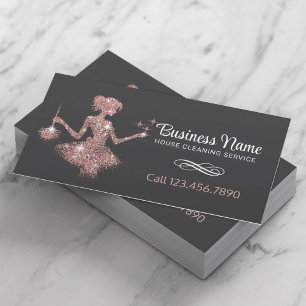 Roos Gold Sparkles Maid House Cleaning Service Visitekaartje