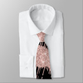 Roos Gold Sparkly Drips Zwarte Stropdas (Gebonden)