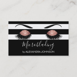 Roos Gold Sparkly Glitter Moderne Microblading Visitekaartje