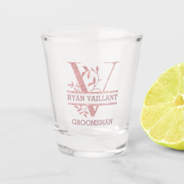 Roos Gold Split Custom Monogram V Wedding Shot Glas