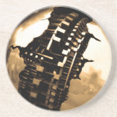 Roos Gold Steampunk Zandsteen Onderzetter (Voorkant)