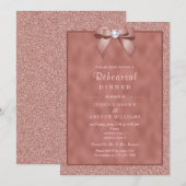 Roos Gold & Stijlvol Glitter Repetitie Diner Kaart (Voorkant / Achterkant)