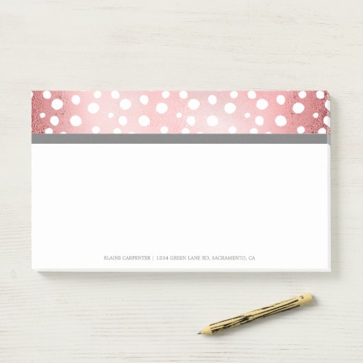 Roos Gold Stippen | Aangepaste post-IT notities Post-it® Notes (Op bureau)