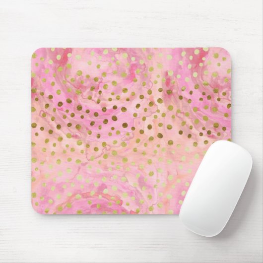 Roos Gold Stippen Modern Glam Waterverf Mousepad Muismat (Met muis)