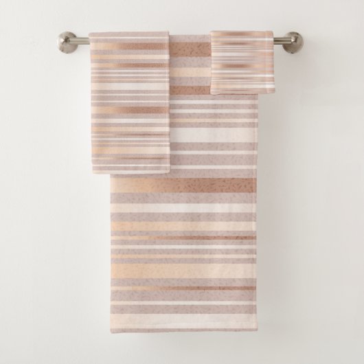 Roos Gold Stripes Bad Handdoek (Insitu)