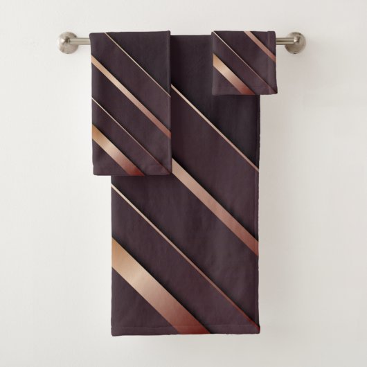 Roos Gold Stripes Bath-handdoekset Bad Handdoek (Insitu)