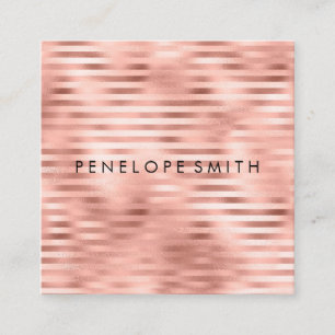 Roos Gold Stripes Beauty-stijllijst Vierkante Visitekaartje