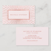 Roos Gold Sunburst Blush Roze Visitekaartje (Voorkant / Achterkant)