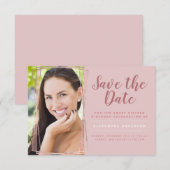 Roos Gold Sweet 16 Verjaardag Save the Date Kaart (Voorkant / Achterkant)