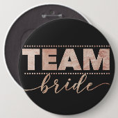 Roos Gold Team Bride Bachelorette Ronde Button 6,0 Cm (Voorkant /achterkant)