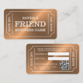 Roos Gold Ticket Style Referral Kaart (Voorkant / Achterkant)