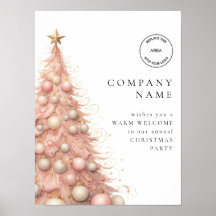 Roos Gold Tree Welkom Personeel Kerstfeest Logo