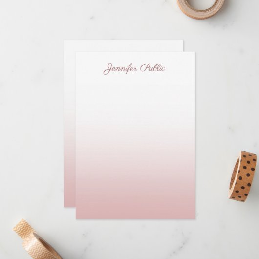 Roos Gold Trendy Sjabloon Calligraphed Script Naam (Voorkant / Achterkant in situ)