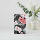 Roos Gold Tropical Botanical Island Paradise Chic Visitekaartje (Staand voorkant)