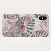 Roos Gold Tropical Flamingos Leaves & Marble Case-Mate iPhone Case (Achterkant (horizontaal))