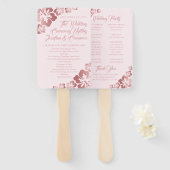 Roos Gold Tropical Hibiscus Flower Wedding Program Handwaaier (Voorkant en achterkant)