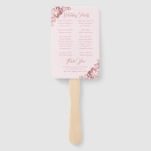 Roos Gold Tropical Hibiscus Flower Wedding Program Handwaaier (Achterkant)