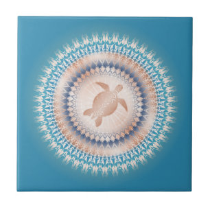 Roos Gold Turquoise Tegeltje