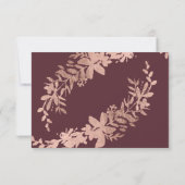 Roos Gold typografie Floral burgundy bridesmaid Kaart (Achterkant)