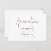 Roos Gold Typography Accommodaties behuizing Kaart (Voorkant / Achterkant)