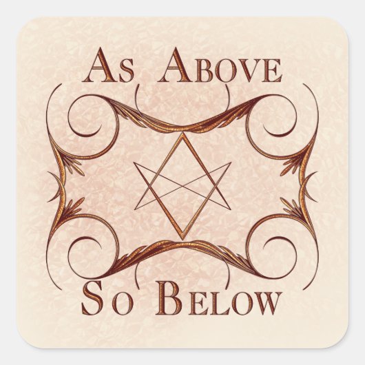 Roos Gold Unicursal Vierkante Sticker (Voorkant)