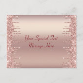 Roos Gold Uw Baby shower Uitnodiging Kaart (Achterkant)