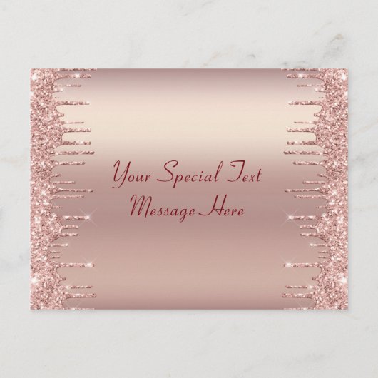 Roos Gold Uw Baby shower Uitnodiging Kaart (Achterkant)