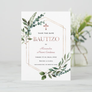 Roos Gold van Bautizo Greenery Save The Date