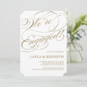 Roos Gold Verloving | Uitnodiging van de indienend (Staand voorkant)