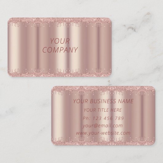 Roos Gold Visitekaartje Aangepaste Jouw naam Tekst (Voorkant / Achterkant)