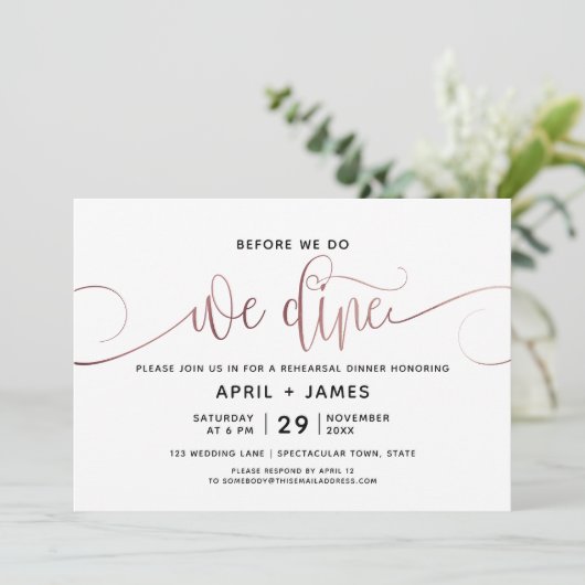 Roos Gold voor we een repetitief diner doen Kaart (Staand voorkant)