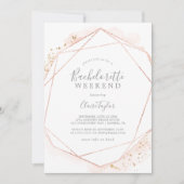 Roos Gold Waterverf Bachelorette Weekend Kaart (Voorkant)