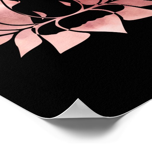 Roos Gold Waterverf Textuur Boeddha Meditation Zen Poster (Hoek)