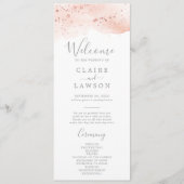 Roos Gold Waterverf Wedding Program Programma (Voorkant)