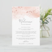 Roos Gold Waterverf Welkomstbrief & reisroute (Staand voorkant)