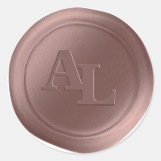 Roos Gold Wax Seal Monogram Bruiloft Stickers