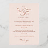 Roos Gold | Weddenstabel Hartelijk dank Folie Uitnodiging (Voorkant)