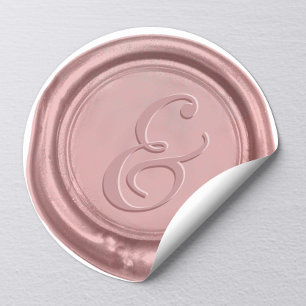Roos Gold Wedding Ampersand Wax Seal Ronde Sticker