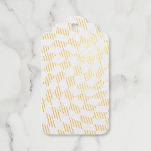 Roos Gold Wedding Collectie Chekered Cadeaulabels (Voorkant)