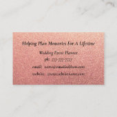 Roos Gold Wedding Event Planner Visitekaartje (Achterkant)