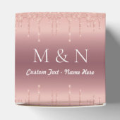 Roos Gold Wedding Gift Box Aangepaste naam en lett Bedankdoosjes (Bovenkant)