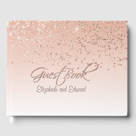 Roos Gold Wedding Guest Book Gastenboek (Voorkant)