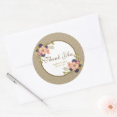  Roos Gold Wedding Hartelijk dank Ronde Sticker (Envelop)