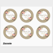  Roos Gold Wedding Hartelijk dank Ronde Sticker (Vel)