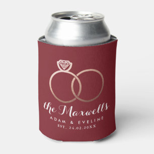 Roos Gold Wedding Rings Burgundy Koelbox Blikjeskoeler