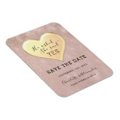 Roos Gold Wedding Save the Date Invitation Magneet (Rechterzijde)