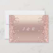 Roos Gold Wedding Uitnodiging met Glitter Drives (Achterkant)