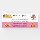 Roos Gold Whisk Bakery Business ReOpening Spandoek (Horizontaal)