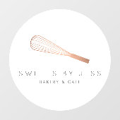 Roos Gold Whisk Bakery Raamsticker (Vel)