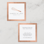 Roos Gold Whisk Bakery Vierkante Visitekaartje (Voorkant / Achterkant)